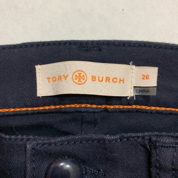 Tory Burch Navy Blue Slim Fit Straight Leg Jeans - Picture 3 of 8